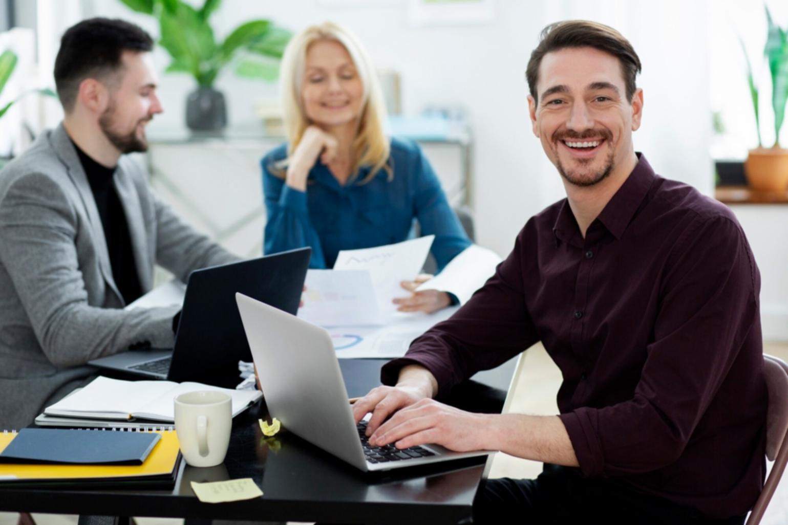 Financial analysis workspace with charts and data visualizations